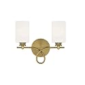 Savoy House 8-530-2-322 Woodbury Traditional Modern Farmhouse White Glass Bathroom Vanity Wall Light, 2-Light 120 Total Watts, 12" H x 14" W, Warm