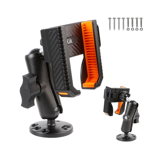 xik Phone Mount Holder for Boat Kayak Car Truck UTV - Round AMPS Base, [1s Lock & Release][360° Adjustable], Fits 4.7"-7.2" Phones, Heavy Duty, Wall