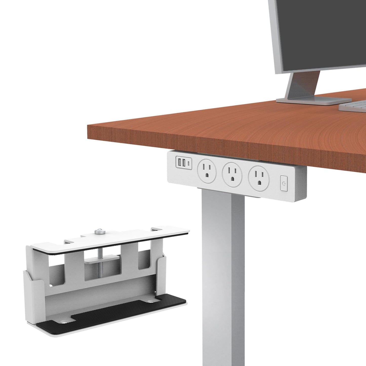 Monzlteck Universal Power Strip Mount - Under Desk or Wall - Fits 1.6" to 2.4" Width
