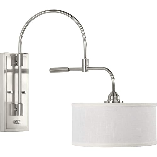 Progress Lighting Kempsey Collection One-Light Swing Arm Wall Bracket, Nickel, 19-3/4" x 12"