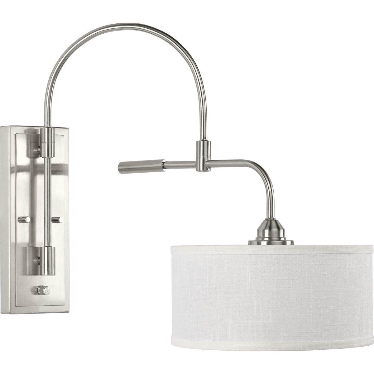 Progress Lighting Kempsey Collection One-Light Swing Arm Wall Bracket, Nickel, 19-3/4" x 12"