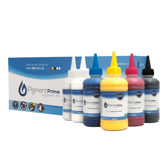 WIPRIME DTF Ink Premium 6 x 250 ml Heat Transfer Ink kit for Conversion Refill for Print Head L1800, R2400, L800, 1430, P400, P800, R2000, XP-15000