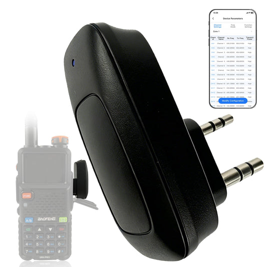 BAOFENG Programming Adapter, Wireless Radio Programmer Compatible with UV-5R, UV-5R Mini, UV-82, BF-888S, Support iOS & Android App, No PC Driver