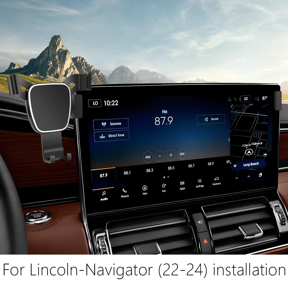 LUNQIN Car Phone Holder for Lincoln Navigator 2022 2023 2024 Auto Accessories Navigation Bracket Interior Decoration Screen Dash Board Mobile Cell