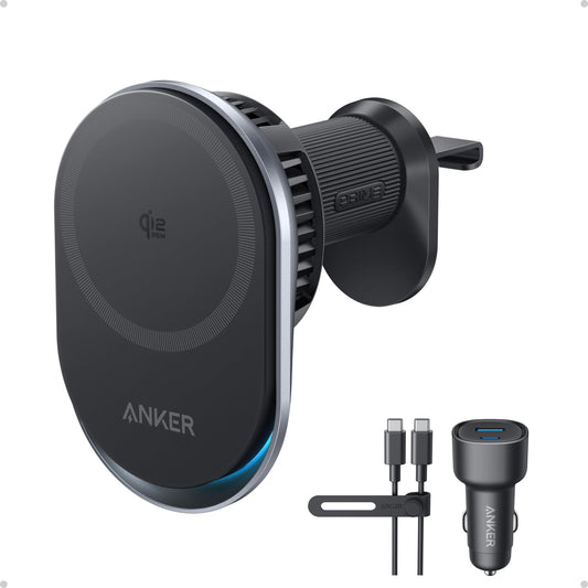 Anker Prime MagSafe Car Mount Charger, Qi2 25W Certified Wireless Car Charger with AirCool, Strong Magnets, Air Vent Mount for iPhone 17-12 Series