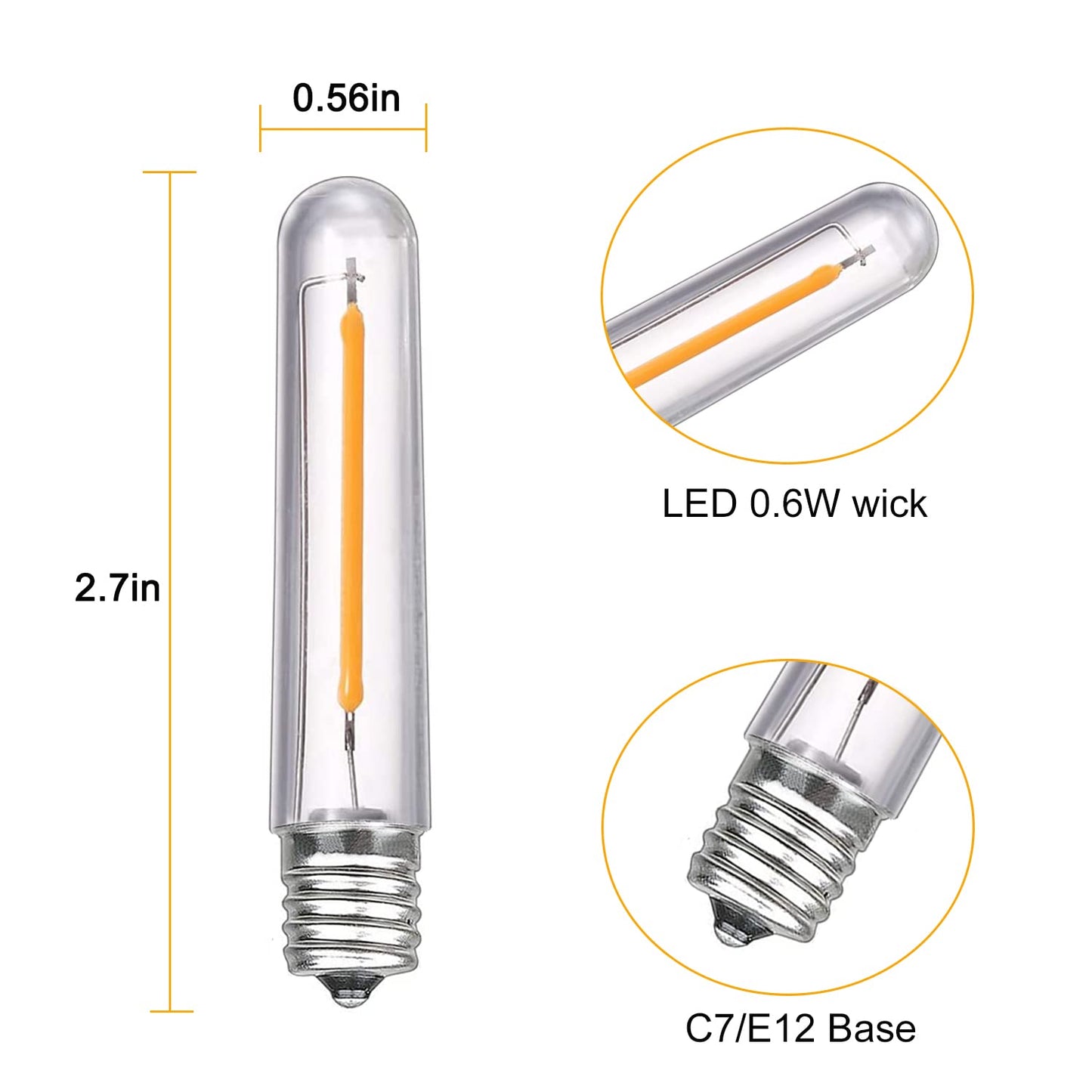 Bokoiuu S14 LED String Light Replacement Bulbs, 12 Pack LED Bulbs