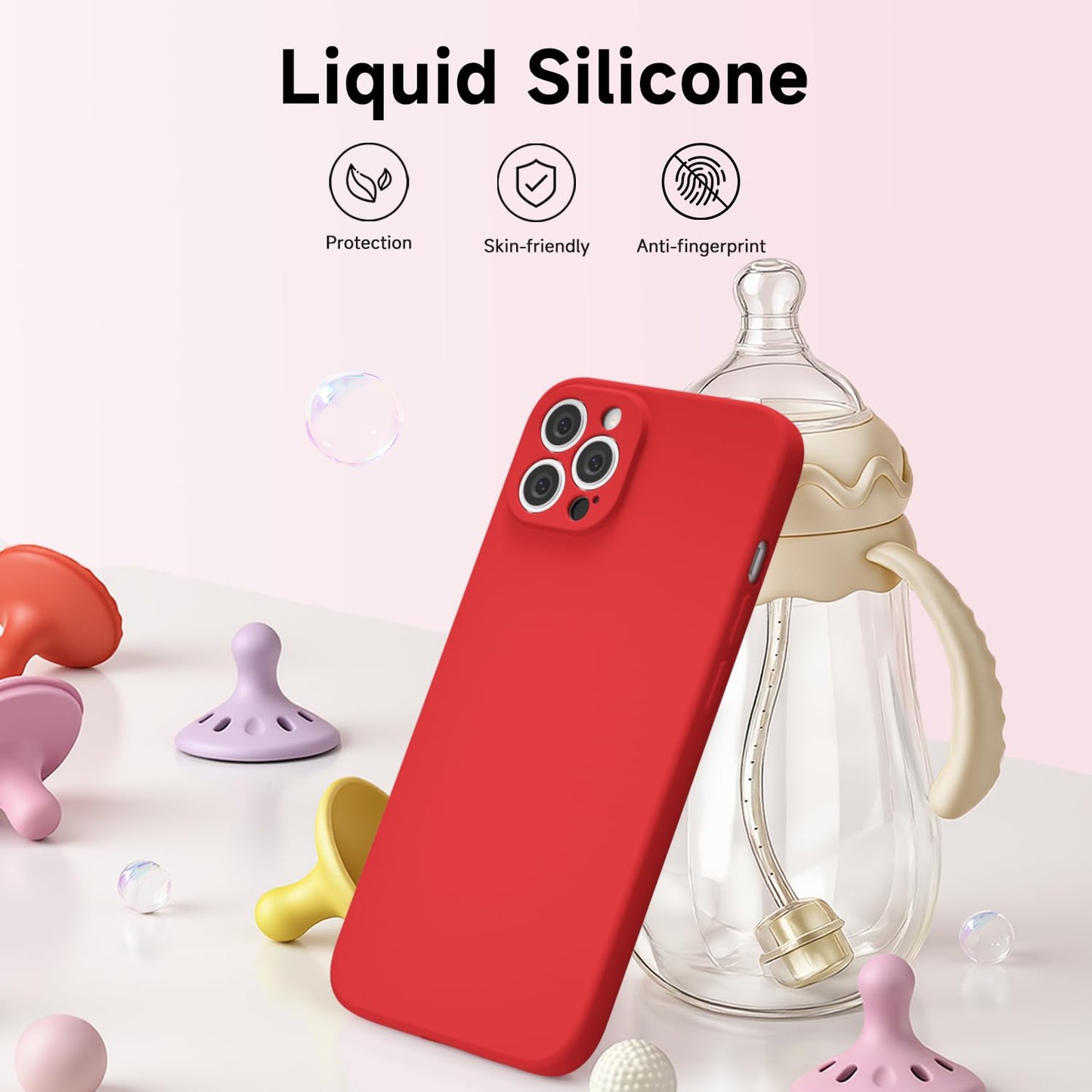 uvcoat for iPhone 12 Pro Case Silicone Phone Case, Slim Thin Soft Rubber Gel Cases for Women Girls, Cute Matte TPU Phone Cover with Full Camera