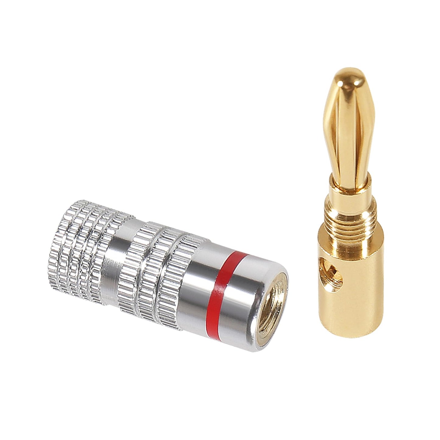 6 Pairs/12 Pcs Speaker Banana Plugs Audio Jack Connector ?24k Gold Dual Screw Lock Speaker Connector for Speaker Wire, Wall Plate, Home Theater