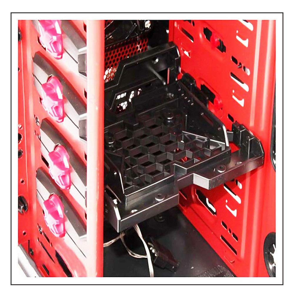 KOOBOOK 2Pcs 5.25" to 3.5" 2.5" SSD HDD Tray Caddy Case Adapter Hard Disk Drive Bays Holder Cooling Fan Mounting Bracket for PC