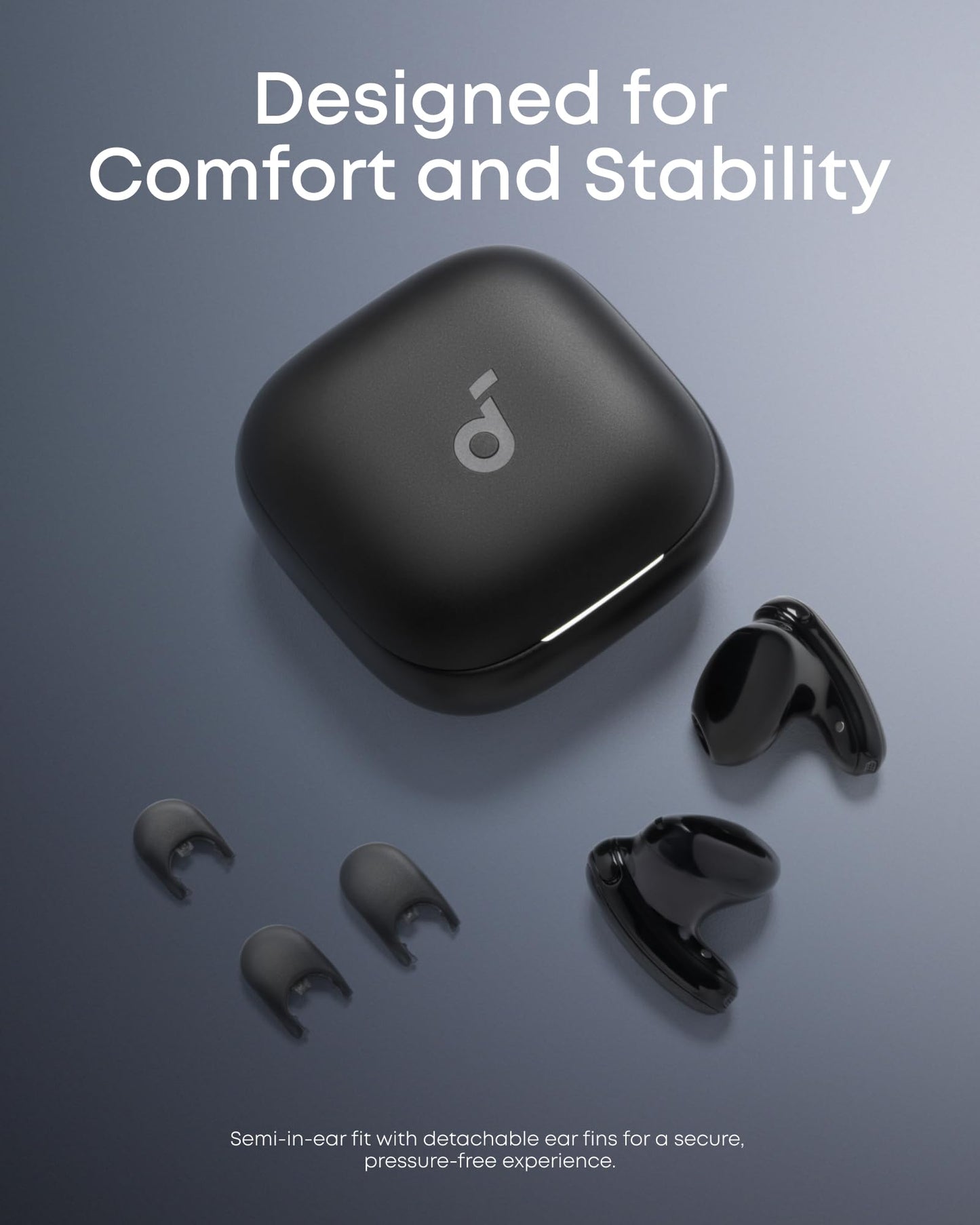 Soundcore Liberty Buds by Anker, Semi-in-Ear Design, Removable Ear Fins, Real-Time Adaptive Noise Cancelling, Fast Charging, Wireless Bluetooth…