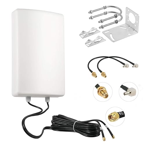 11dBi High Gain 4G LTE 5G Waterproof Dual Polarized MIMO Antenna with Dual 5 Meter Cable SMA/TS9 Connector for Netgear Nighthawk M6/M6 Pro, M5/MR5100