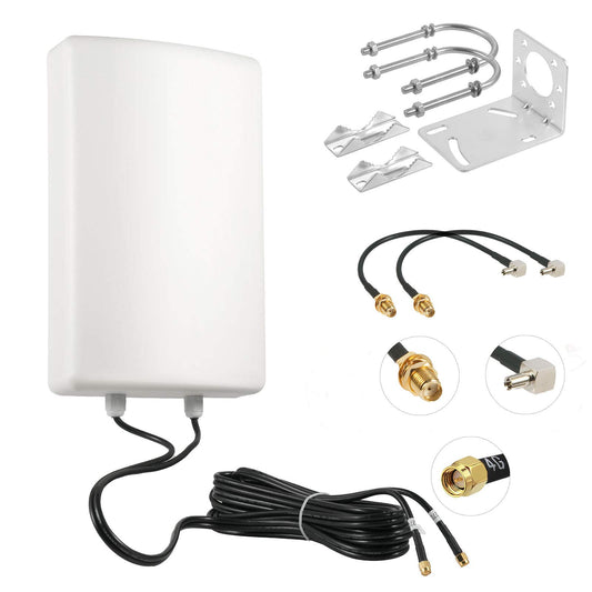 11dBi High Gain 4G LTE 5G Waterproof Dual Polarized MIMO Antenna with Dual 5 Meter Cable SMA/TS9 Connector for Netgear Nighthawk M6/M6 Pro, M5/MR5100