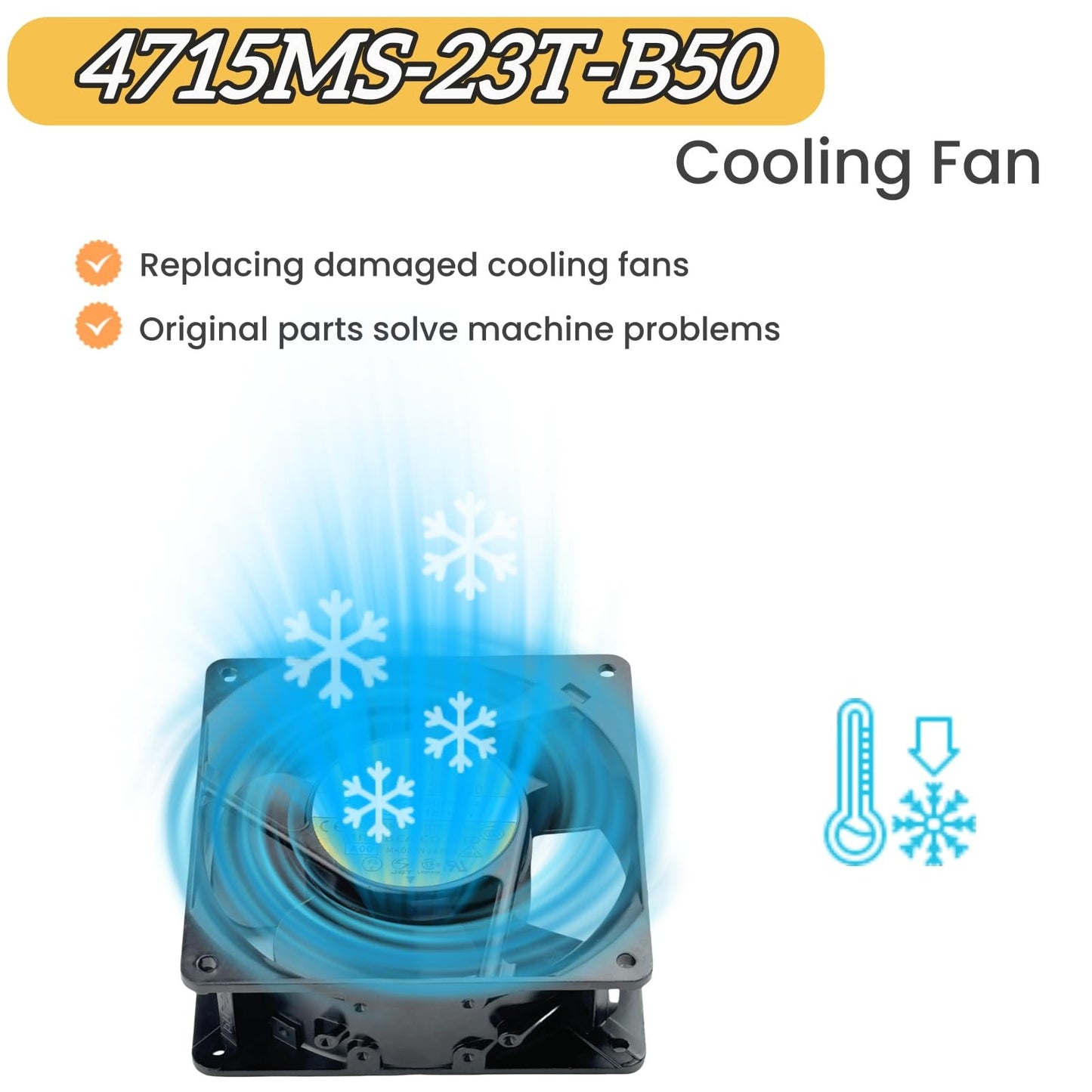 for NMB 4715MS-23T-B50 Cooling Fan, AC230V 15/14W 50/60Hz 120×120 ×38mm Cooling Fan