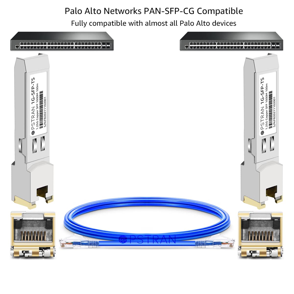 OPSTRAN 1000BASE-T SFP RJ45 Copper Transceiver Module Compatible with Palo Alto Networks PAN-SFP-CG 100m Cat5e/6