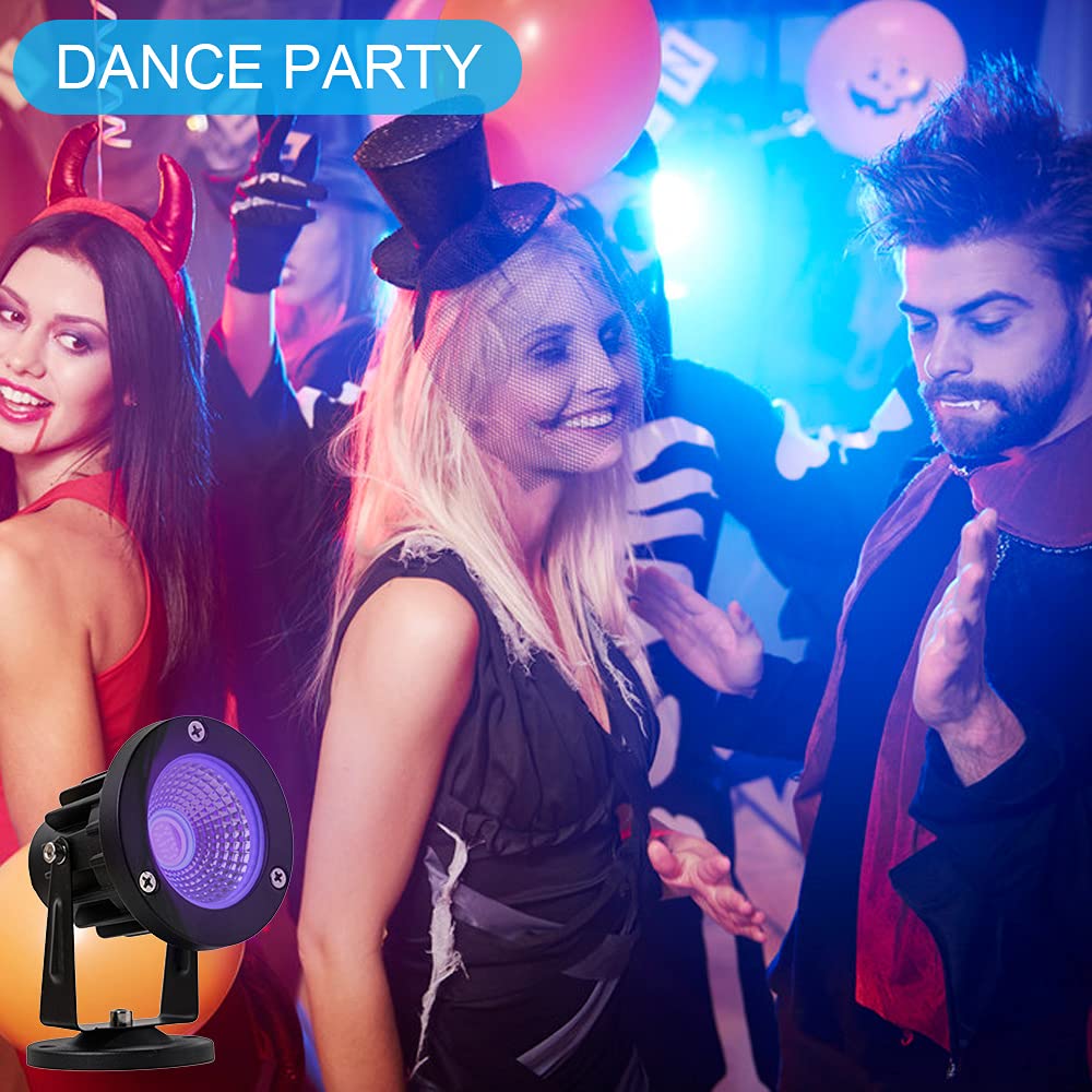 ELEGLO 12W Led Black Lights,Outdoor Blacklight for Landscape Lighting,120V Black Spotlight for Dance Party, Art, Poster, Glow in Dark Party