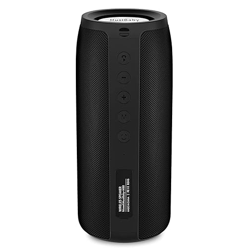 Bluetooth Speaker,MusiBaby M88 Speakers,Dual Pairing, Bluetooth 5.3,Loud Stereo Sound,Booming Bass,30H Playtime for Home& Outdoor Party,Beach,Portable