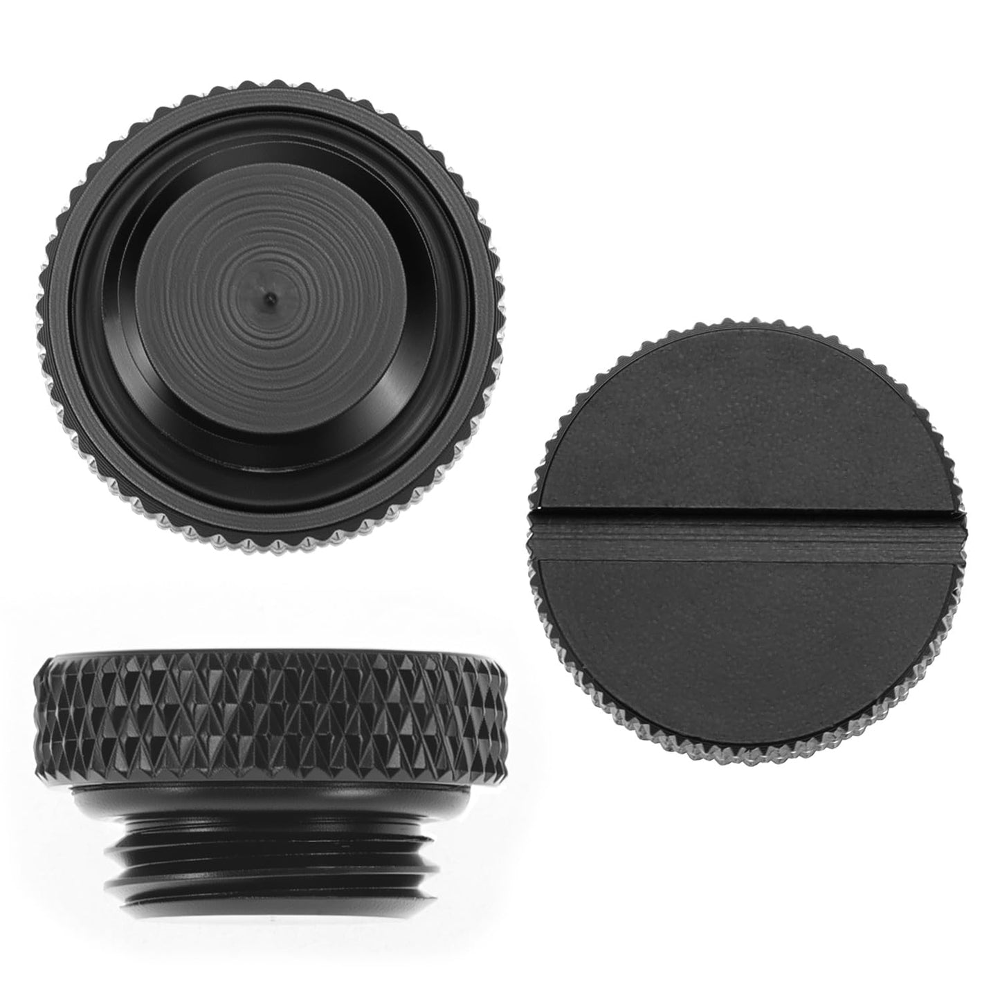 QWORK G1/4" Water Cooling Plug Fittings, 10 Pcs Water Lock with O-Ring for PC Computer Cooling Systems, Black