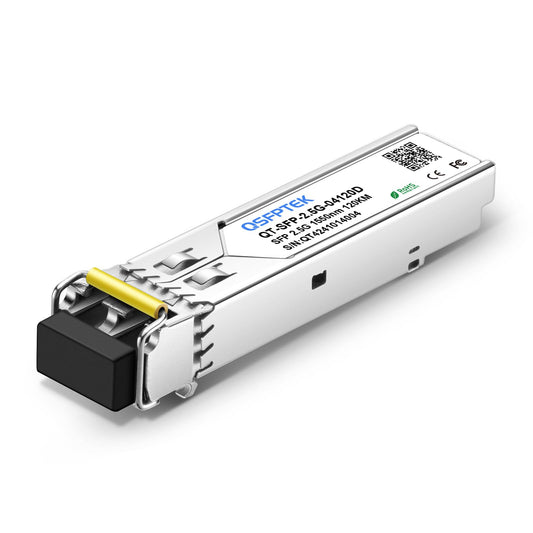 2.5Gbase-ZX+ SFP Module, Gigabit Fiber Ethernet Transceiver, SFP 2.5G 1550nm 120KM for Cisco, Fortinet, Ubiquiti UniFi,Mikrotik, Meraki