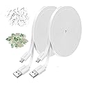 JJMASEE 2Pack 20FT Power Extension Cable for Wyze Cam V3/V4/OG/V3 Pro,Arlo Essential,Eufy,SimpliSafe,Blink,Blink Mini Pan(Not for Wyze Pan v3)