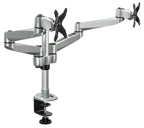 Mount-It! Dual Monitor Desk Mount with Full Motion Swivel Arms | Premium Aluminum Material with Modular Quick Connect Function (MI-43116)