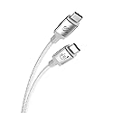 Scosche CC4B4WT StrikeLine USB4, 4FT USB-C to USB-C Charging Cable with 240W Fast Charging and 40Gbps Data Transfer, Cord Compatible with Thunderbolt…