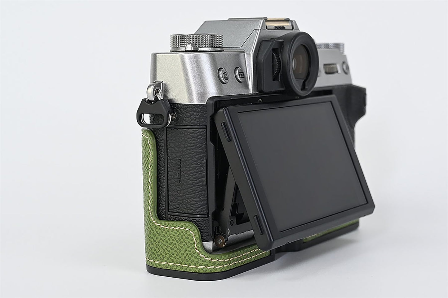 X-T30 Case, BMAOLLONGB Handmade PU Carbon Fibre Leather Half Camera Case Bag Cover Bottom Opening Version for Fujifilm X-T30 XT30 with Hand Strap