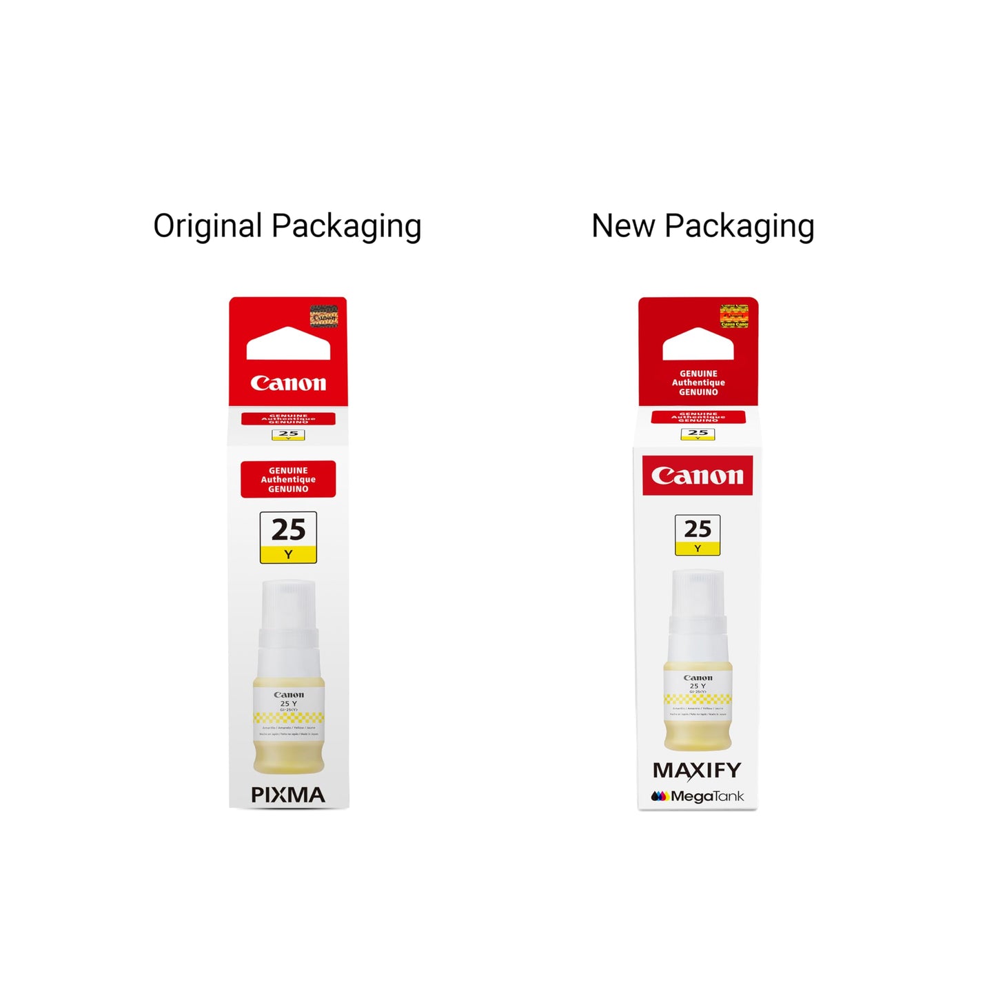 Canon GI-25 Genuine Yellow Ink Bottle, Compatible with Megatank GX2020, and GX1020 Printers