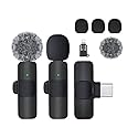 TARSIUN 2 Pack mini Updated Model Wireless Professional Lavalier Microphone for Android, iPhone, iPad, Laptop, Interview, Live Streams, Video