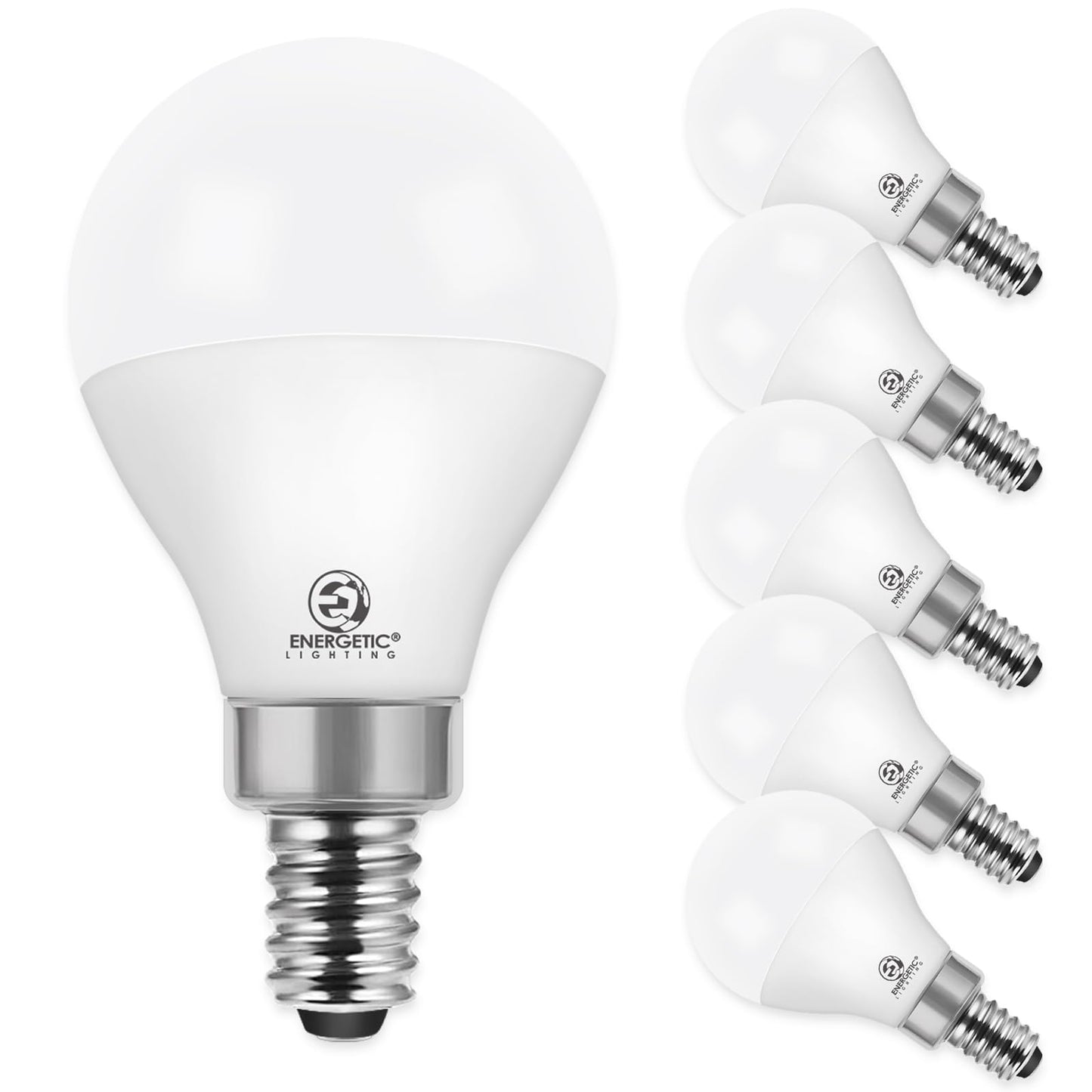 Energetic A15 LED Light Bulb, E12 Base Candelabra Base Chandelier Light Bulb, 5.5W(60w Equivalent),550 Lumen, 3000K Warm White, Non-Dimmable Ceiling