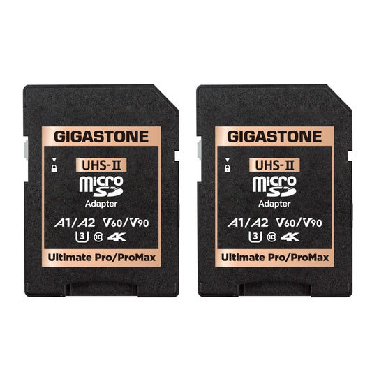 GIGASTONE UHS-II MicroSD to SD Memory Card Adapter, Camera Ultimate UHS-II Adapter 2-Pack