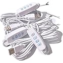 1 Pcs White DC5V USB LED Dimmer Extension Cable with On/Off Switch Adapter, LED Dimming Controller Light Bulb Lamps USB-Port Power Cable for Led Light