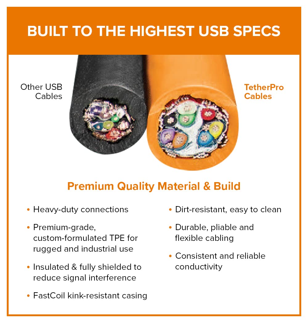 TetherPro USB-C to 2.0 Micro-B 5-Pin