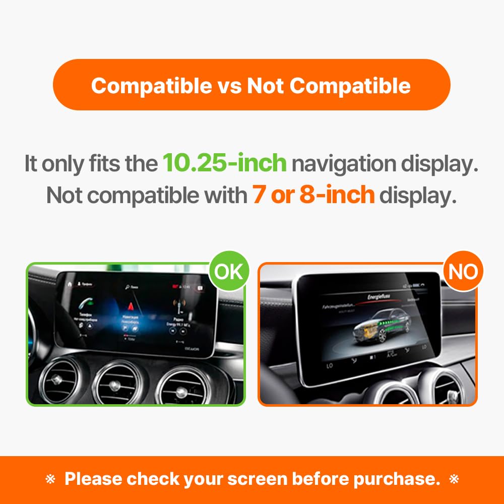 FICS Car Phone Holder for Mercedes-Benz C-Class (W205) & GLC (X253) with 10.25-inch Display - Custom-Fit Mount for Seamless Display Integration