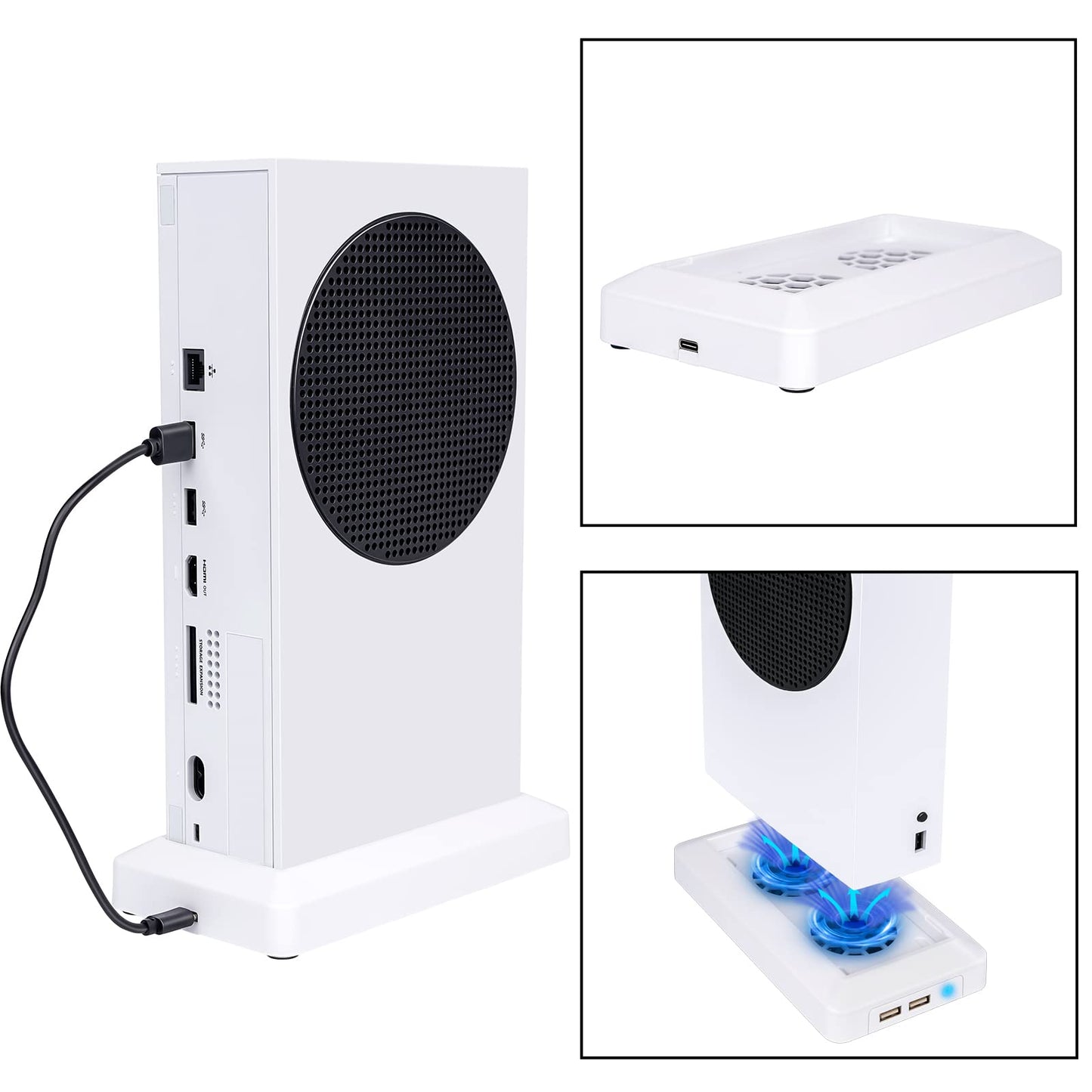 U/D Console Cooling Fan Compatible for Xbox Series S USB External Cooler Turbo Temperature Control Fan Console Cooling System for Xbox Series S