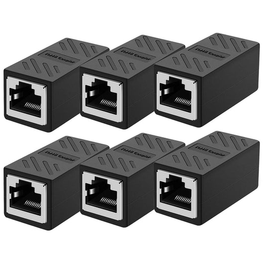 Dingsun RJ45 Coupler, Ethernet Extender, Female to Female Network Coupler Compatible Cat5 /Cat5e /Cat6 /Cat7 Ethernet Cable Extender Adapter (Black