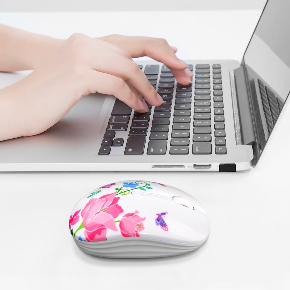JUHOO Wireless Mouse with Nano Receiver for PC, Laptop, Notebook, Computer, MacBook, Less Noise, Portable Mobile Optical Mice
