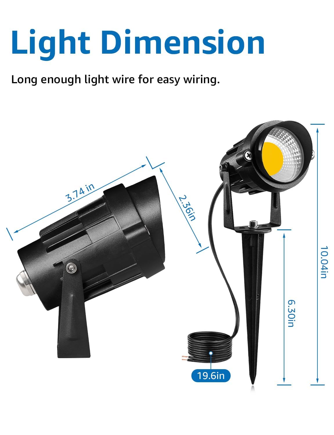 SUNVIE 12W Low Voltage LED Landscape Lights with Connectors, Outdoor 12V Super Warm White (900LM) Waterproof Garden Pathway Lights Wall Tree Flag