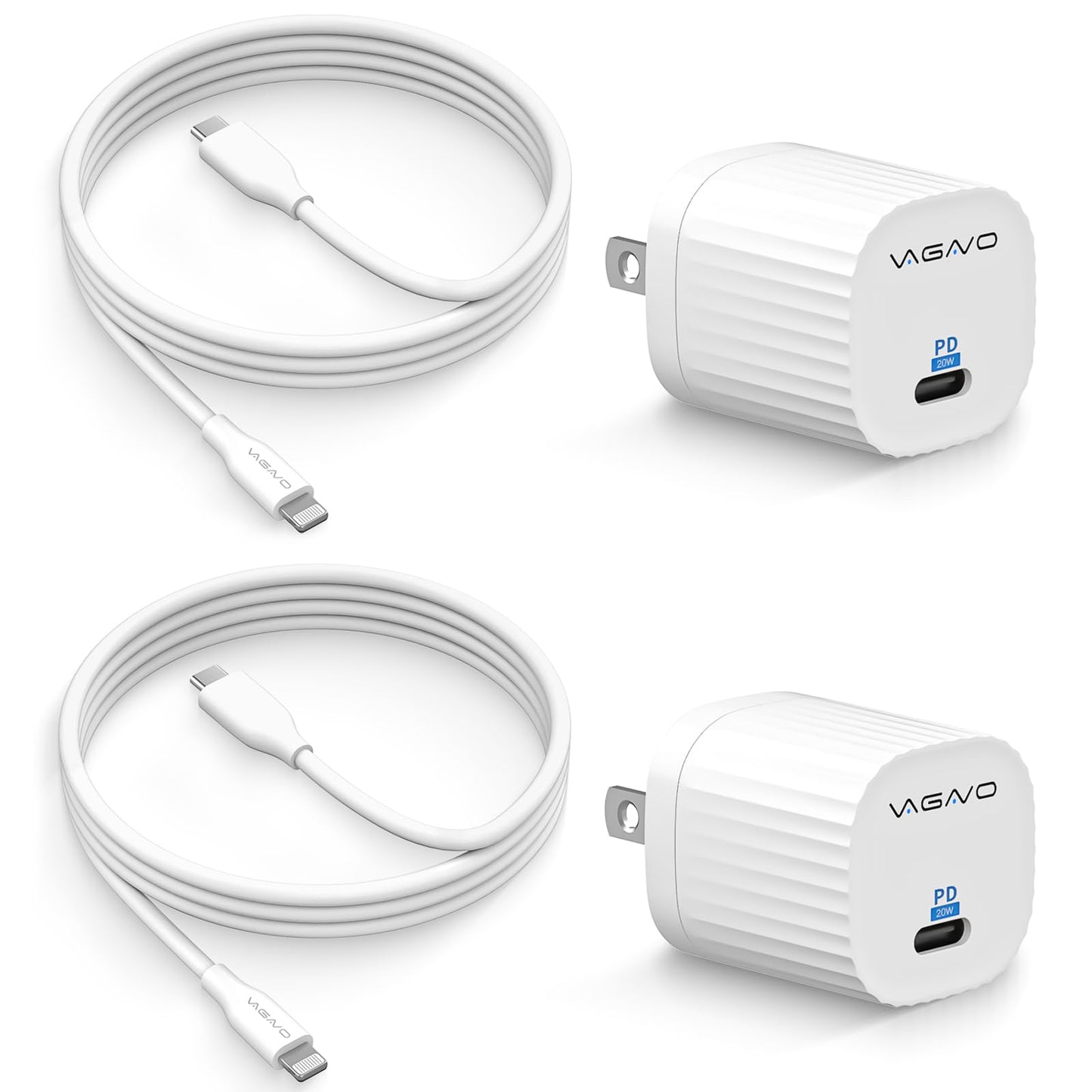[Apple MFi Certified] 2Pack iPhone 14 Charger Fast Charging,20W USB C Charging Cube & 3.3FT USB C to Lightning Cable Compatible with iPhone 14/14 Pro