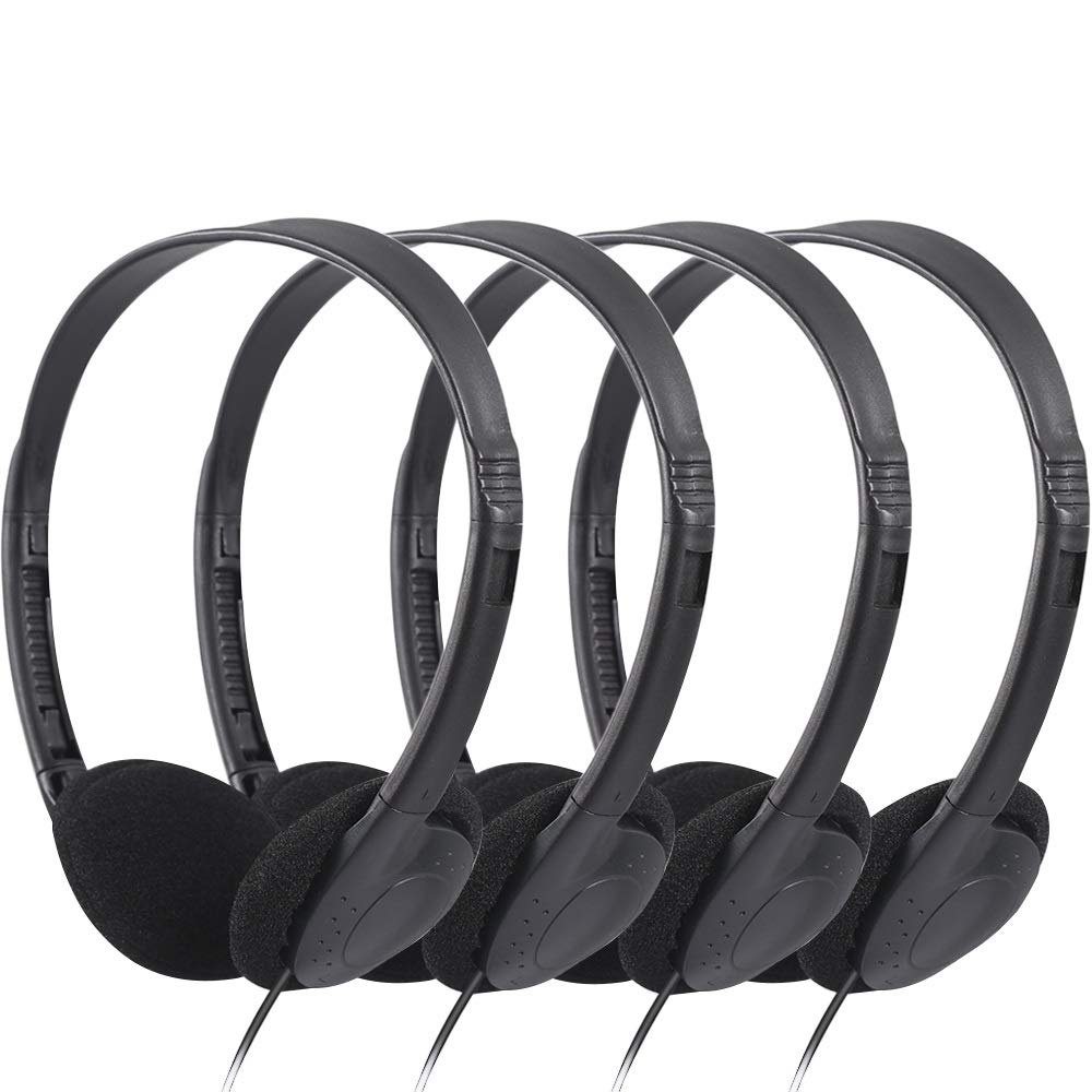 CN-Outlet 100 Pack Classroom Headphones Bulk for School Students Kids Teen Children and Adults, Wholesale Sturdy Wired Headphones Classroom Earphones…