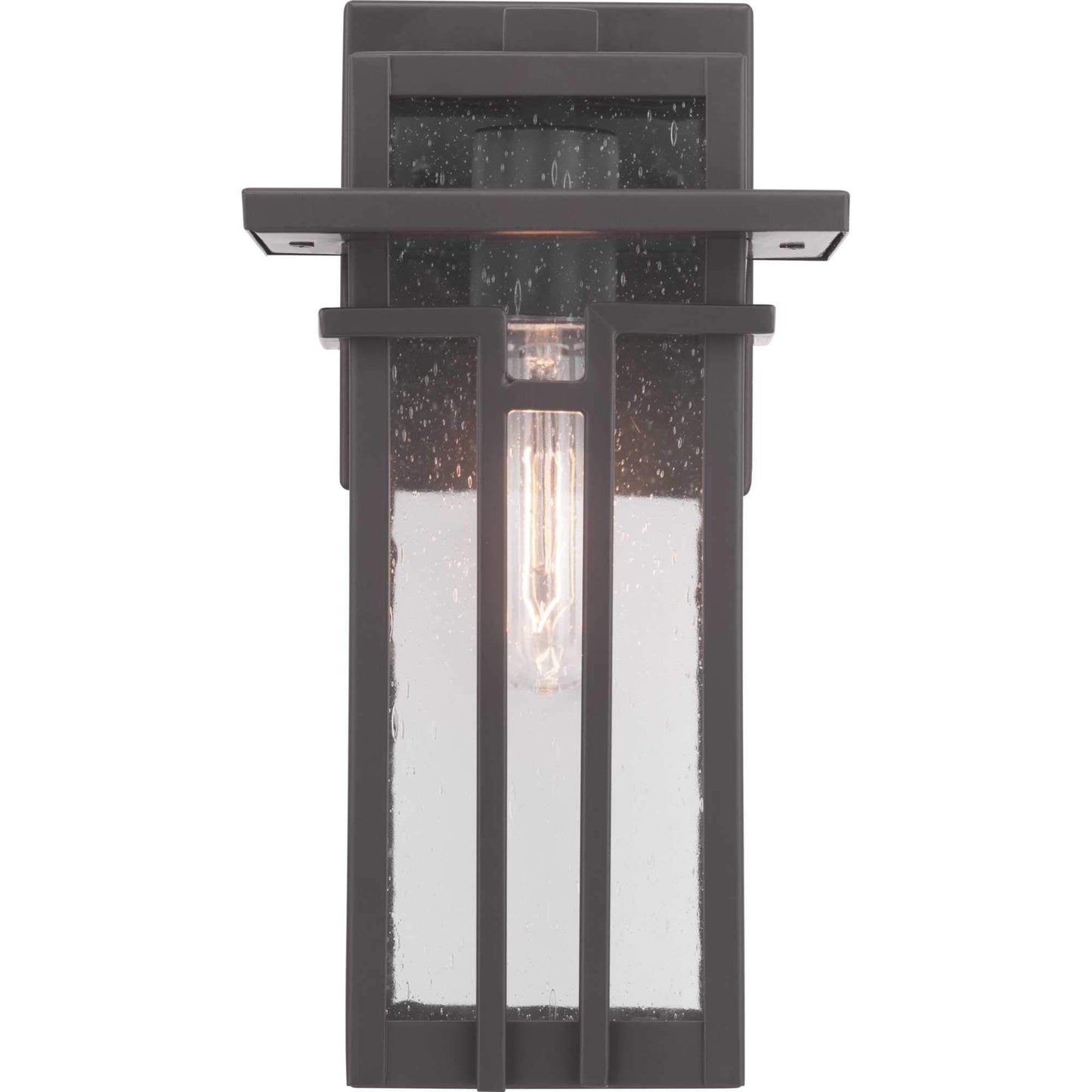 Progress Lighting Boxwood Collection 1-Light Clear Seeded Glass Craftsman Outdoor Small Wall Lantern Light Antique Bronze, 11.75x6.25x6.25