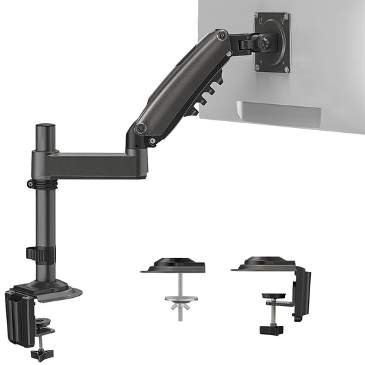 HUANUO Single Monitor Arm, Adjustable Desk Mount for 13-34 inch Screens, Holds 19.8lb, 22.44 inch Max Height, Full Motion Swivel Gaming Monitor Stand
