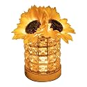 Flower Lamp with USB Charge, 3-Colour Infinitely Dimmable Artificial Sunflower LED Table Lamp, Rechargeable Cordless Touch Small Night Light, Gift