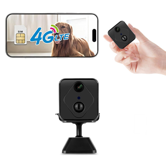 ASZZCHT 4G Surveillance Camera, Security Camera, 2K HD Indoor/Outdoor Security Camera, HD Night Vision, AI Motion Detection