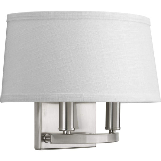 Progress Lighting Cherish Collection Two-Light Wall Sconce, Nickel