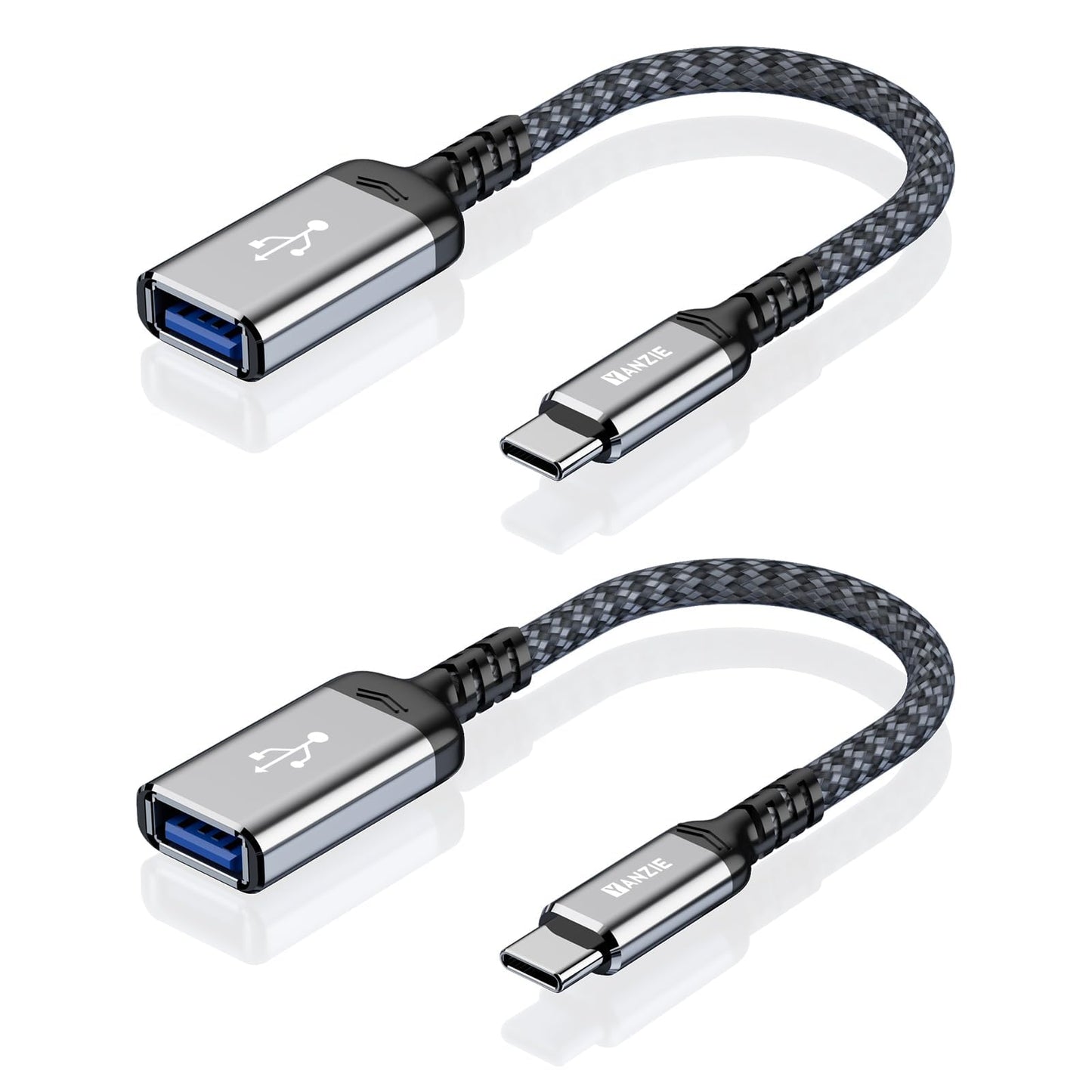 Type-C Male to USB-A Female Adapter 2-Pack, USB 3.0 Converter for iPhone 17/Pro/Max, MacBook Pro/Air 2025, iPad Pro, Samsung Galaxy, Google Pixel…