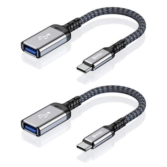 Type-C Male to USB-A Female Adapter 2-Pack, USB 3.0 Converter for iPhone 17/Pro/Max, MacBook Pro/Air 2025, iPad Pro, Samsung Galaxy, Google Pixel…