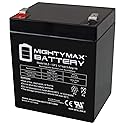 Mighty Max Battery ML5-12F2-12 Volt 5 AH, F2 Terminal, Rechargeable SLA AGM Battery