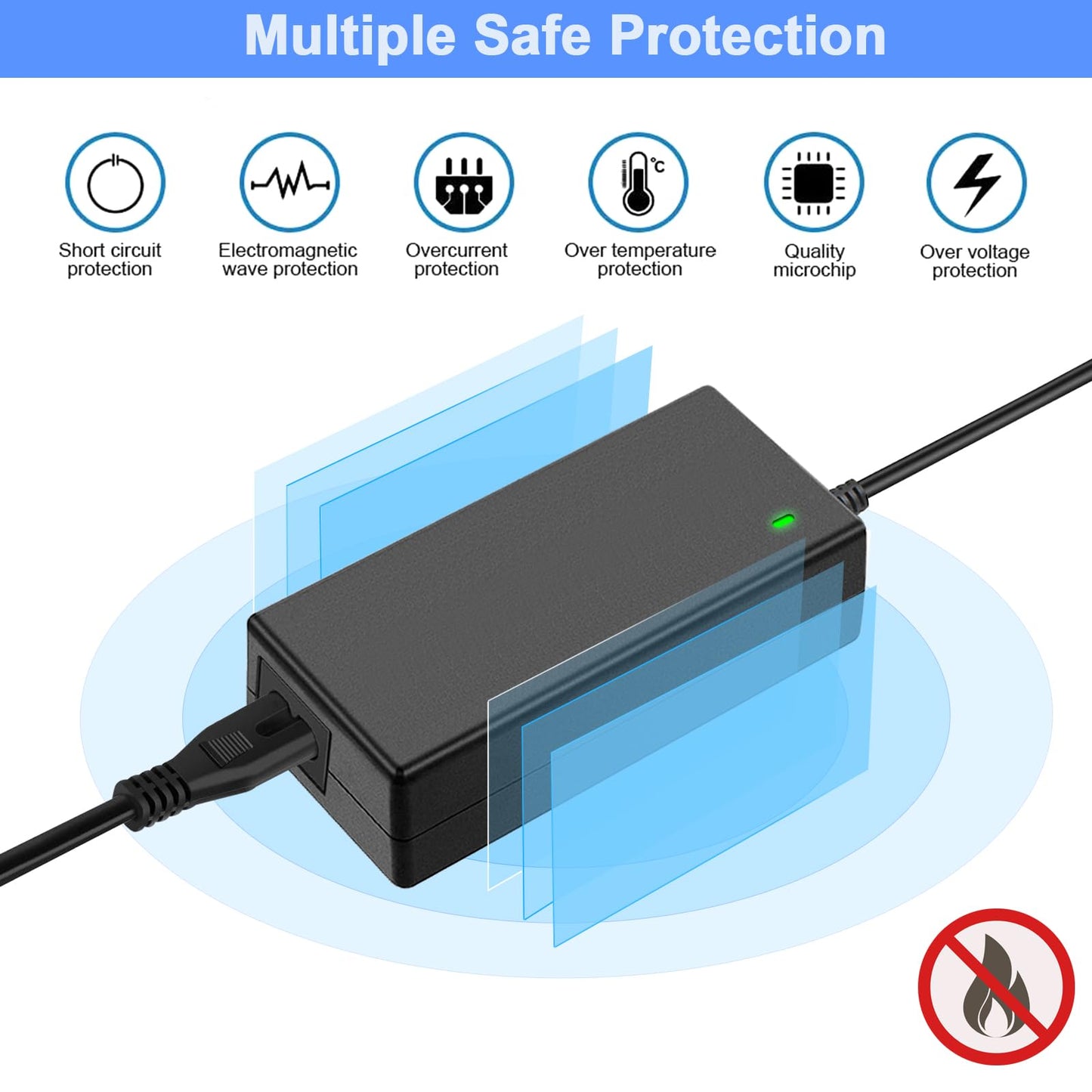 TKDY 24V 2.5A Power Supply Adapter AC 100-240V to DC 24 Volt 2.5 Amp 60W Converter, Universal Power Cord for 24V LED Light Strips, Soundbar, Printer…