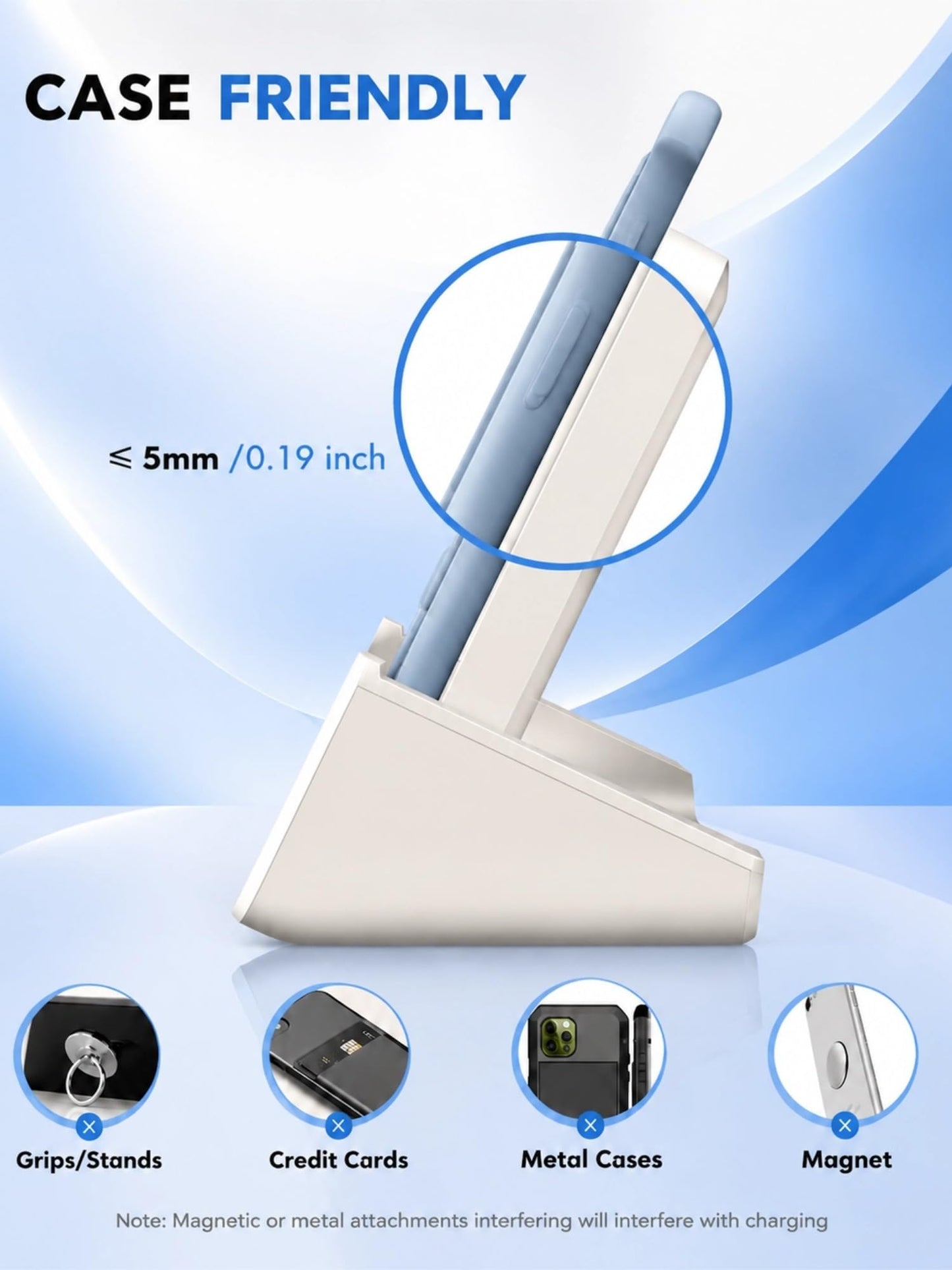 Wireless Charger YUWISS Wireless Charging Stand Cordless Charger 10/7.5/5W Compatible with iPhone 14 13 12/12 /11Pro Max/XR/XS Max/XS/X/8/8Plus Galaxy
