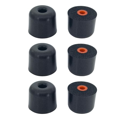 Klowcok Memory Foam Eartips Replacement for SureFire EP7 EP10 Tips, Comfort Fit(3 Pairs, Black)